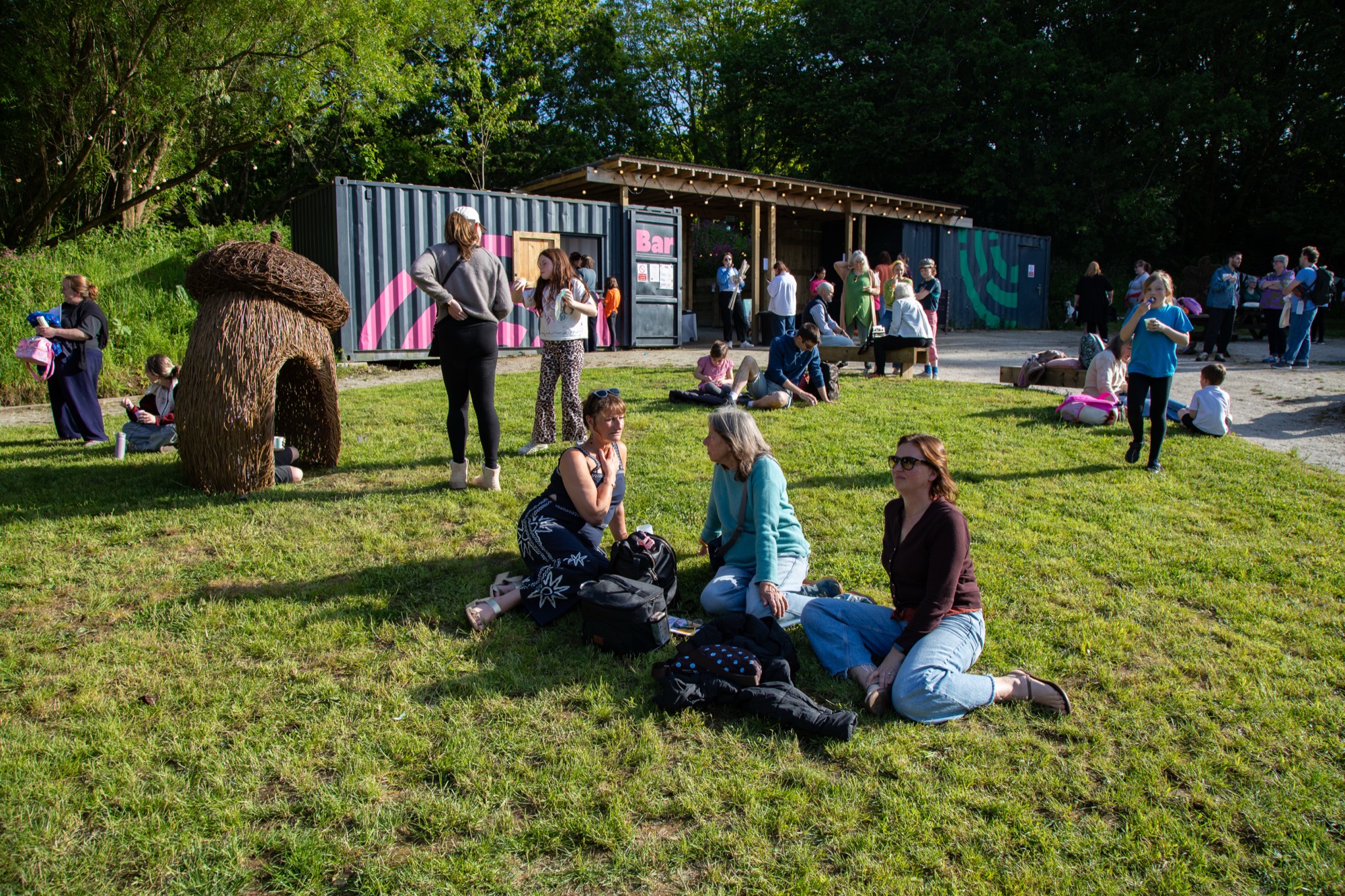 Visitors gathered at the Sterts bar in the evening